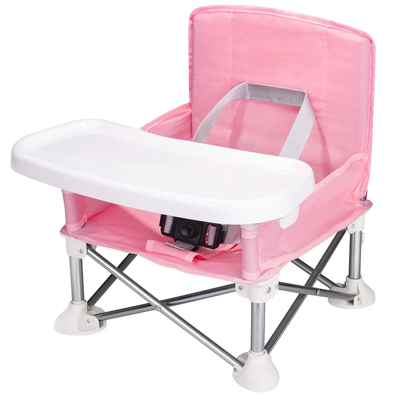 CosoraHome Baby Foldable Dining Chair – Portable Feeding Seat with Tray & Safety Belt