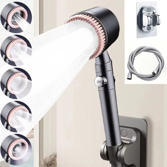 CosoraHome Turbocharged Shower Head – High Pressure Spa Nozzle with 5 Modes & Stop Button