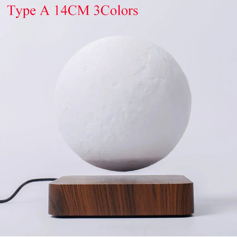 CosoraHome Levitating Moon Lamp – 3D LED Floating Light with Wooden Base & 3 Colors