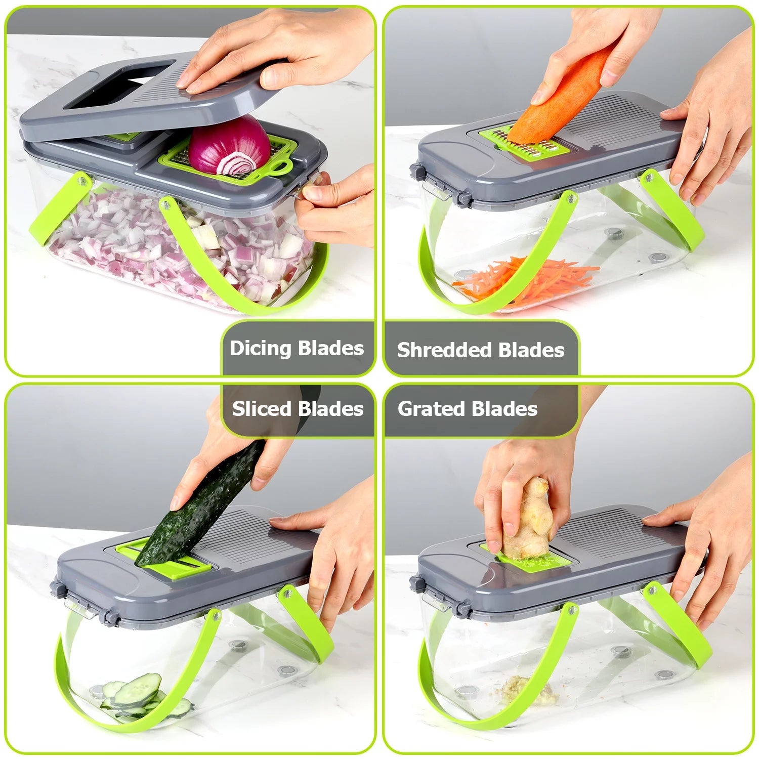 CosoraHome 22-in-1 Vegetable Chopper – Multi-Blade Slicer with Container