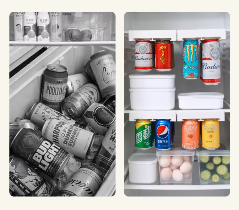 CosoraHome Refrigerator Storage Drawer – Plastic Soda Can & Beverage Organizer Rack for Kitchen & Cabinet