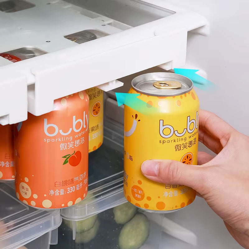 CosoraHome Refrigerator Storage Drawer – Plastic Soda Can & Beverage Organizer Rack for Kitchen & Cabinet