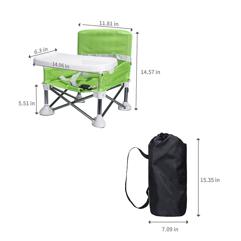 CosoraHome Baby Foldable Dining Chair – Portable Feeding Seat with Tray & Safety Belt