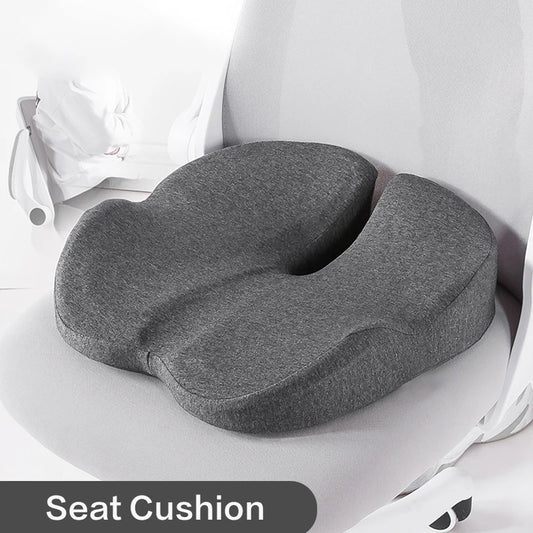 CosoraHome Memory Foam Seat Cushion – Orthopedic Non-Slip Chair Pad for Back Pain Relief