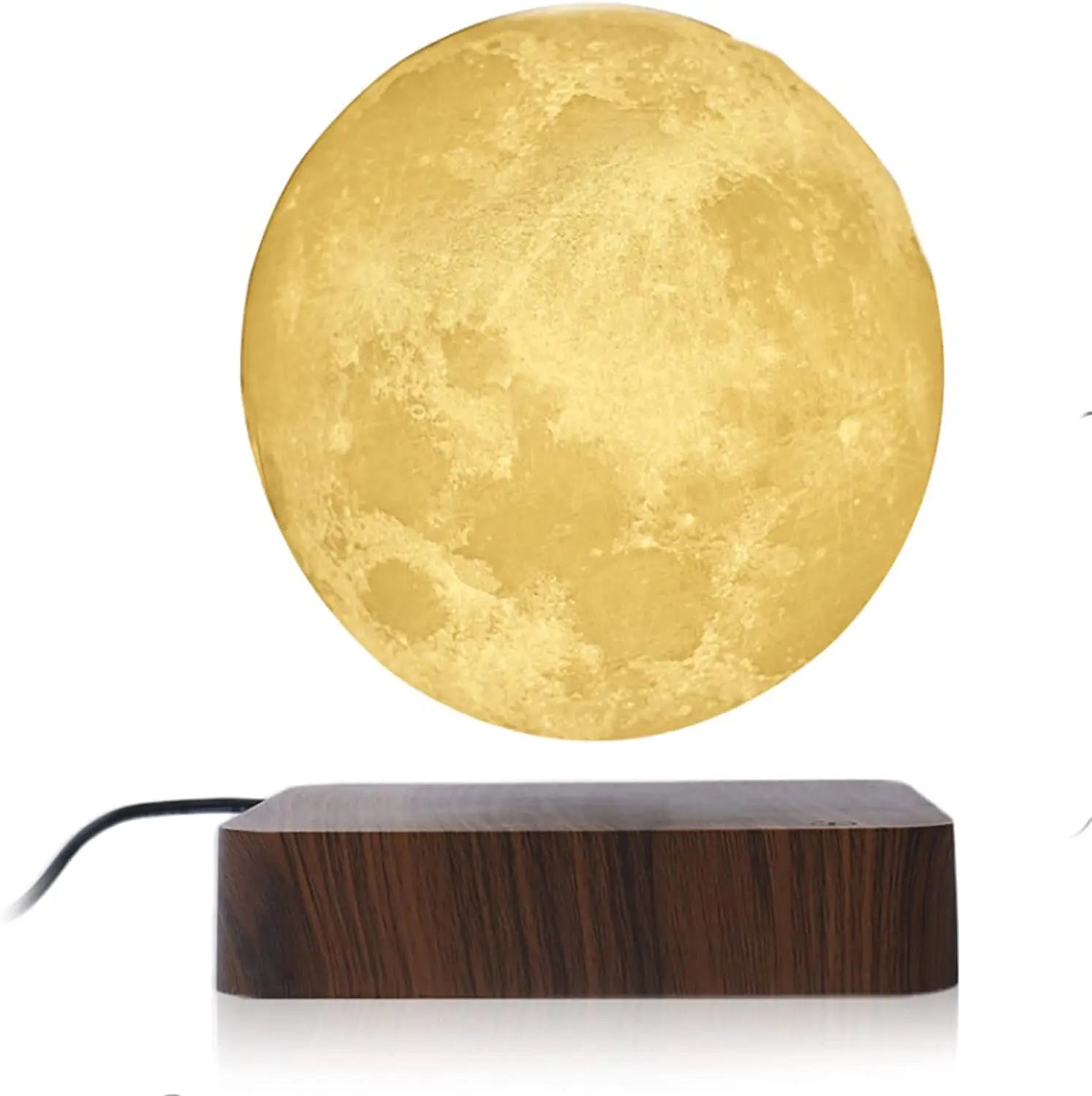 CosoraHome Levitating Moon Lamp – 3D LED Floating Light with Wooden Base & 3 Colors