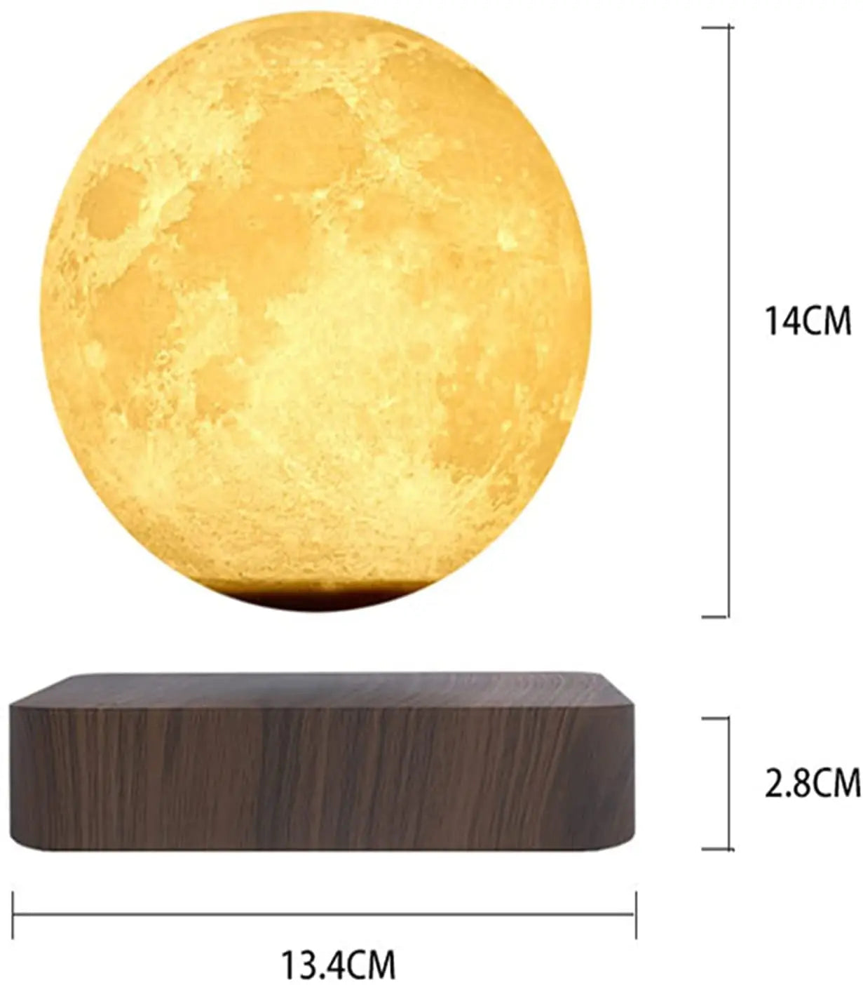 CosoraHome Levitating Moon Lamp – 3D LED Floating Light with Wooden Base & 3 Colors