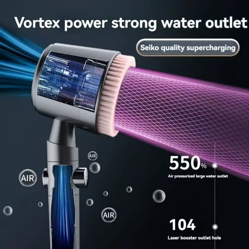 CosoraHome Turbocharged Shower Head – High Pressure Spa Nozzle with 5 Modes & Stop Button