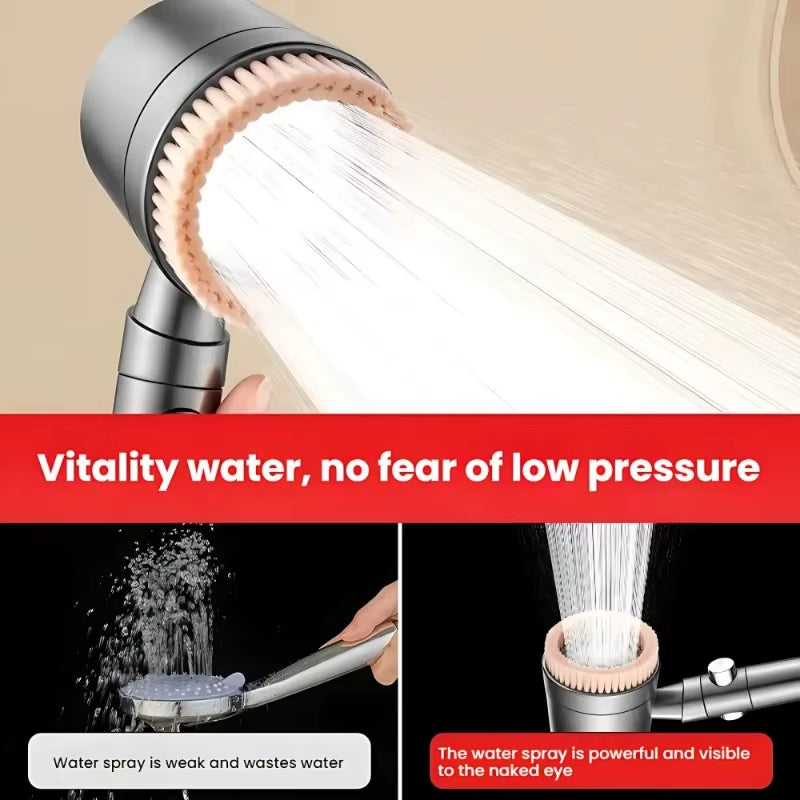 CosoraHome Turbocharged Shower Head – High Pressure Spa Nozzle with 5 Modes & Stop Button