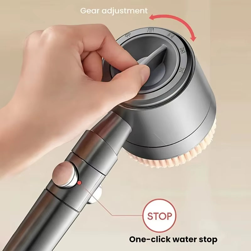 CosoraHome Turbocharged Shower Head – High Pressure Spa Nozzle with 5 Modes & Stop Button