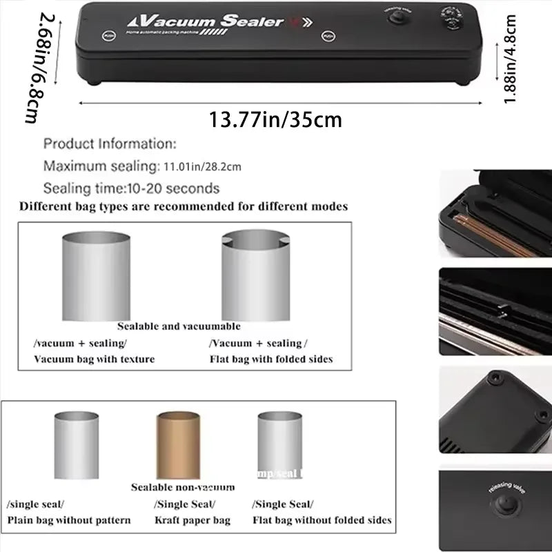 CosoraHome Food Vacuum Sealer – Automatic Packaging & Fresh-Keeping Tool