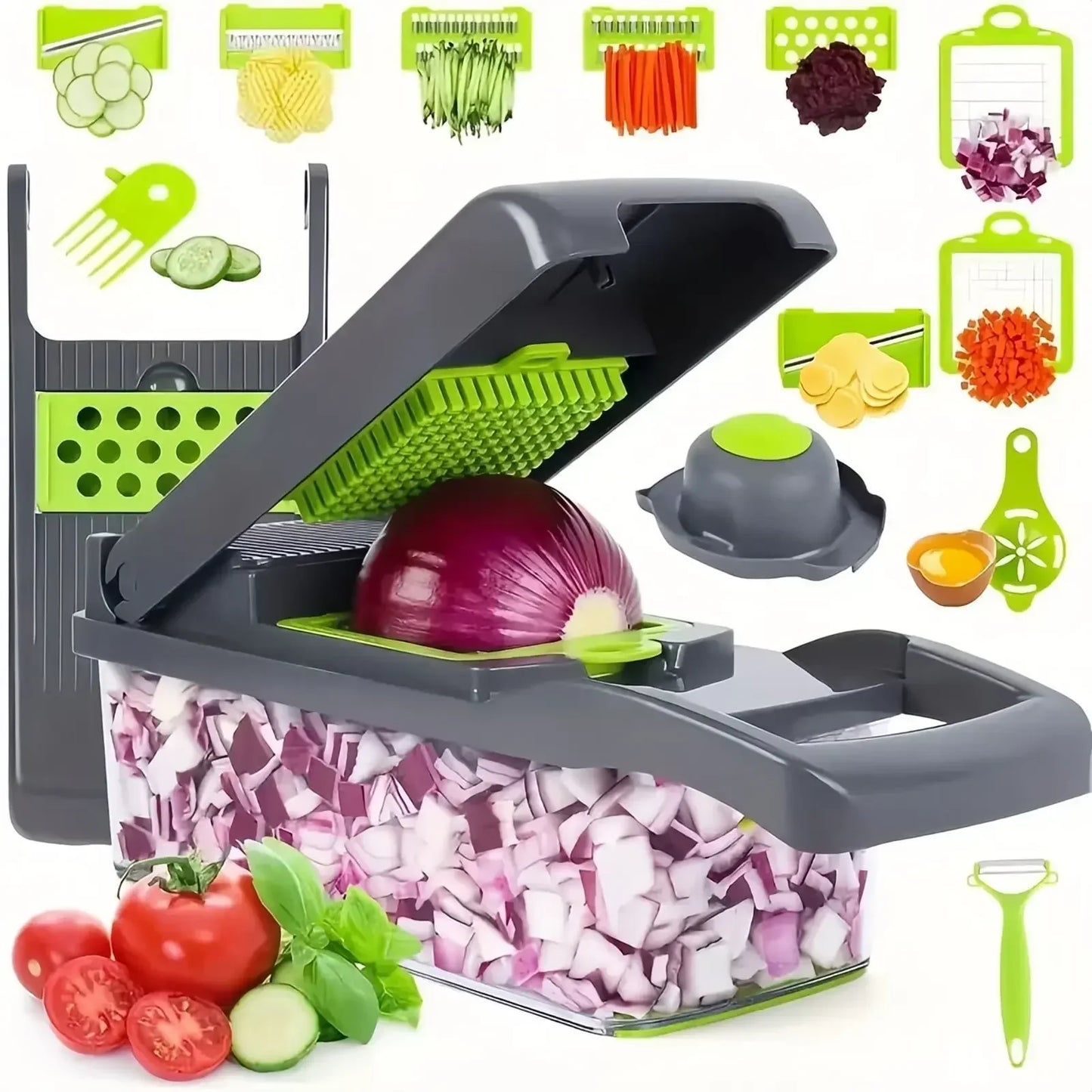 CosoraHome 14/16-in-1 Vegetable Chopper – Multi-Functional Slicer & Dicer