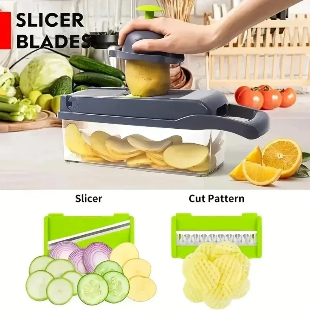 CosoraHome 14/16-in-1 Vegetable Chopper – Multi-Functional Slicer & Dicer