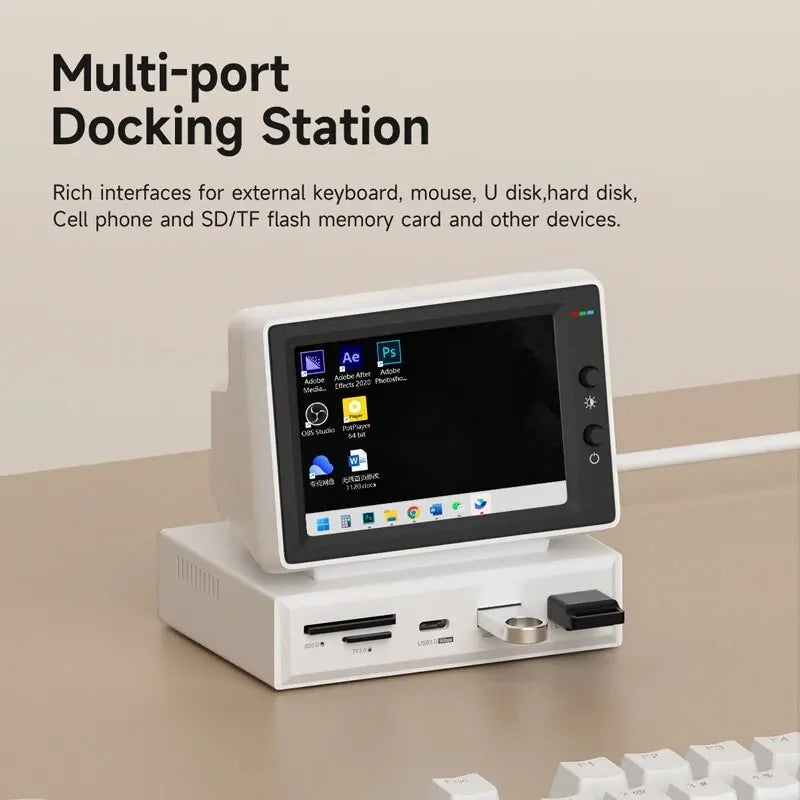 CosoraHome Mini PC Monitor – 3.5" IPS Screen with AIDA64 Display & USB-C Hub