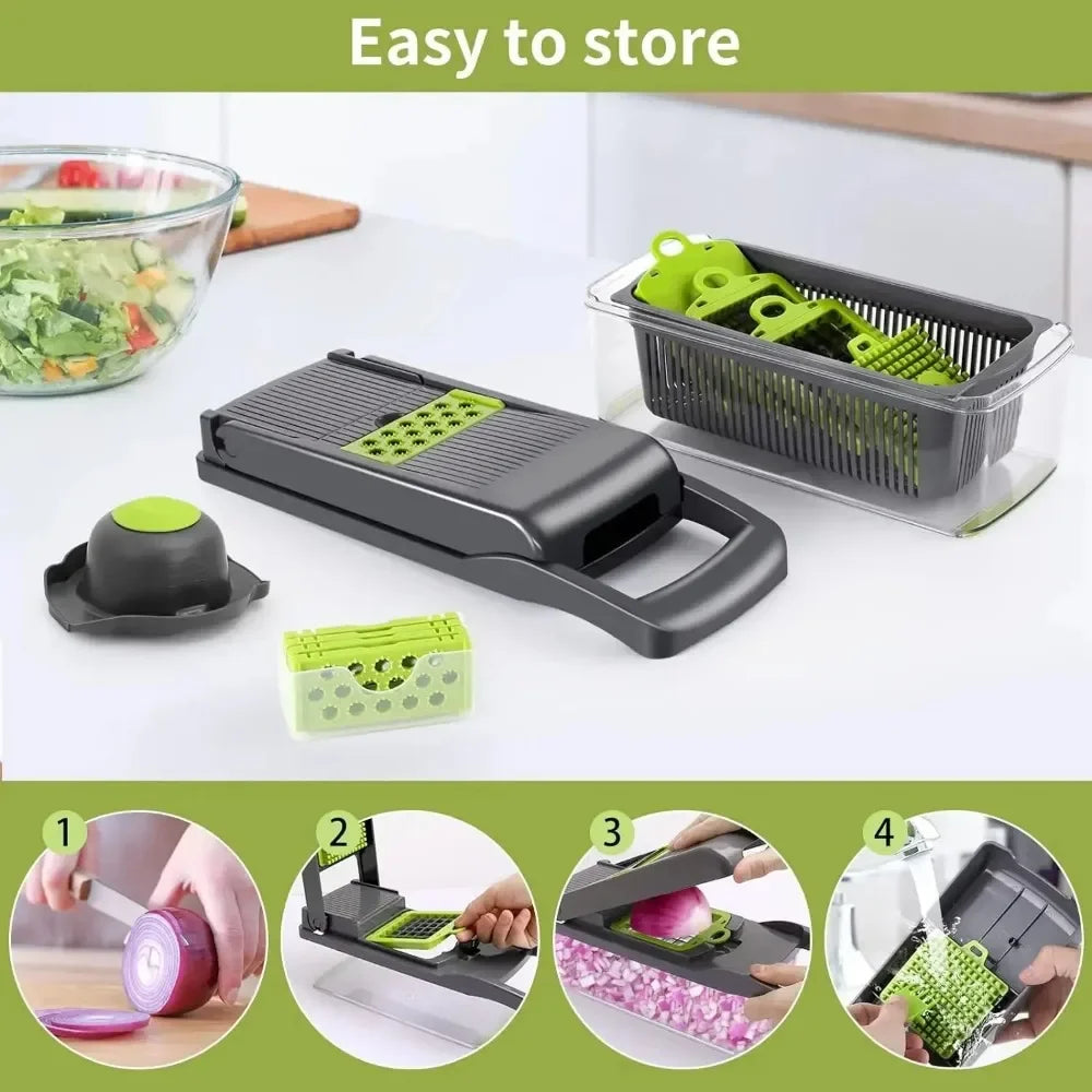 CosoraHome 14/16-in-1 Vegetable Chopper – Multi-Functional Slicer & Dicer