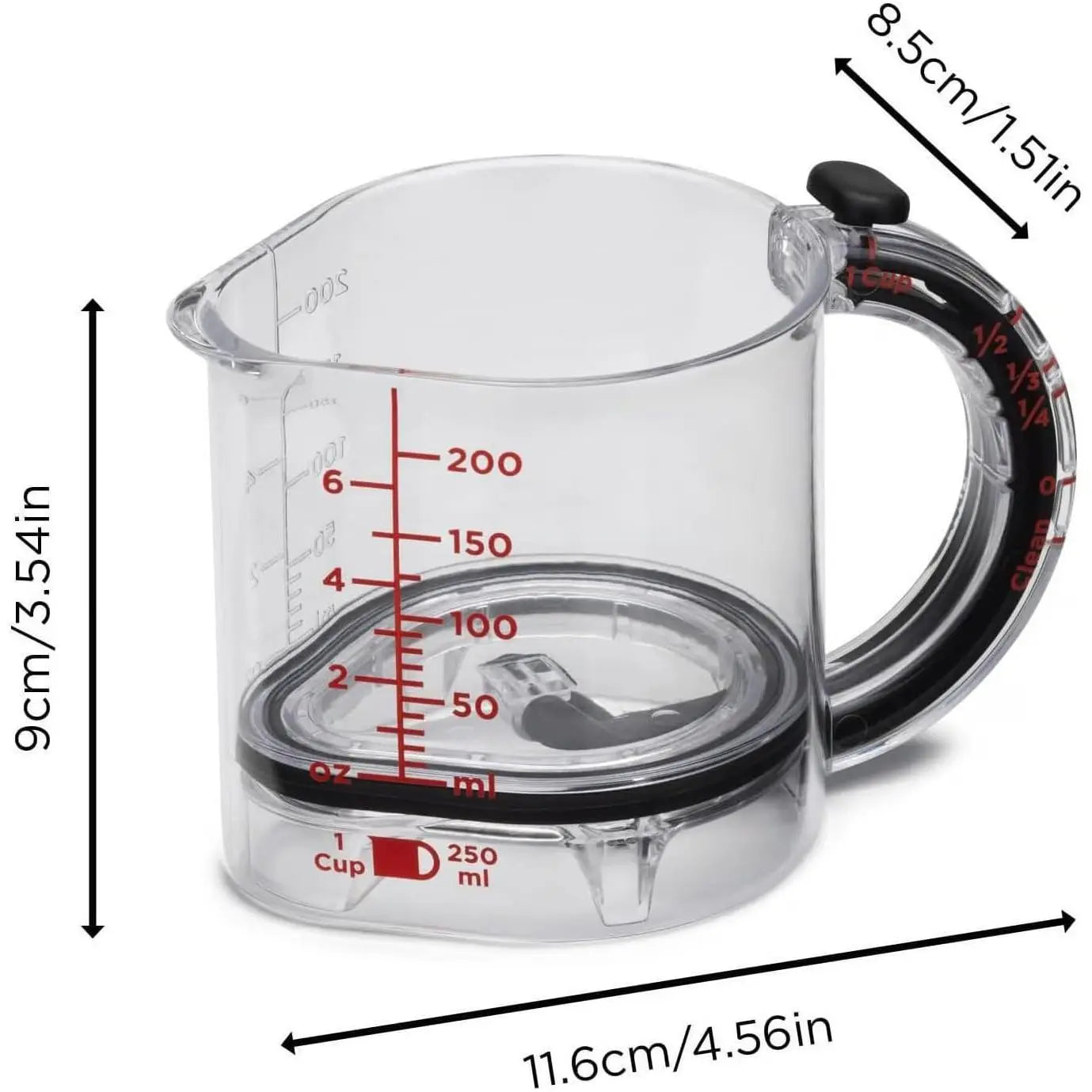 CosoraHome 4-in-1 Adjustable Measuring Cup – Multi-Functional Kitchen Tool with Scraper Base