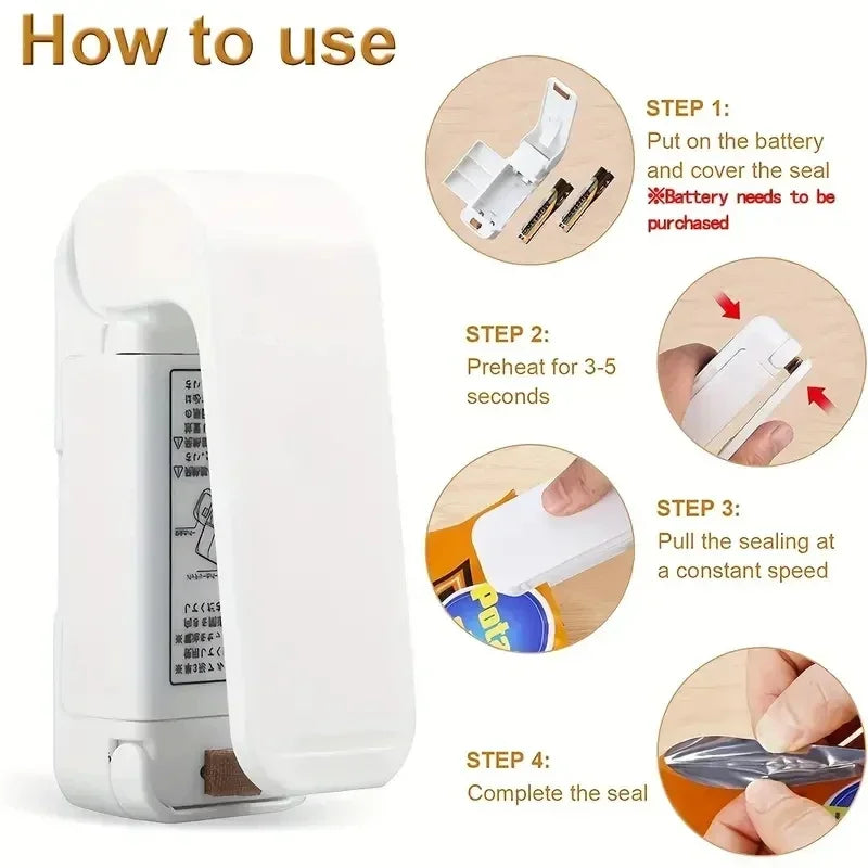 CosoraHome Mini Heat Bag Sealer – Portable Handheld Plastic Food Bag Sealing Machine