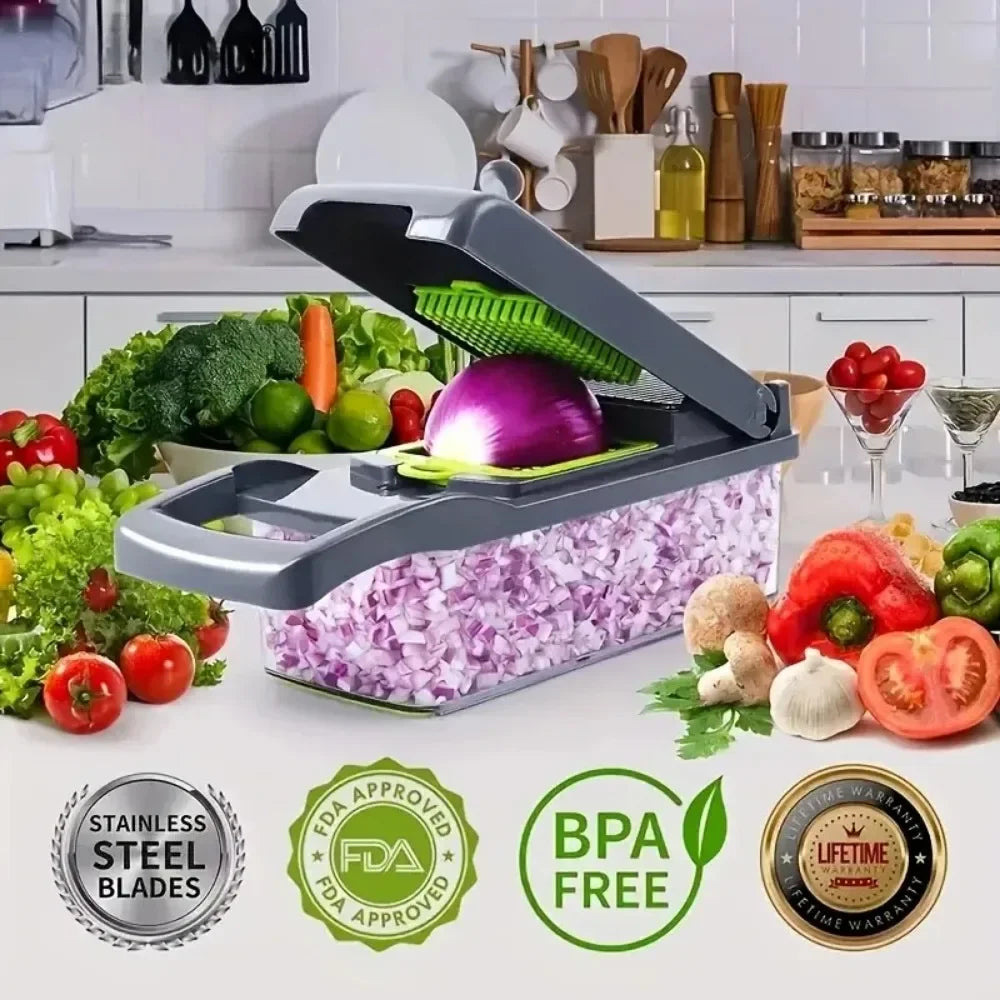CosoraHome 14/16-in-1 Vegetable Chopper – Multi-Functional Slicer & Dicer