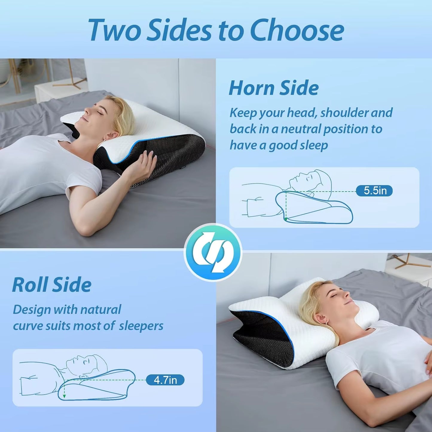 CosoraHome Ergonomic Cotton Snack Pillow – Soft Lightweight Support for All Sleep Positions
