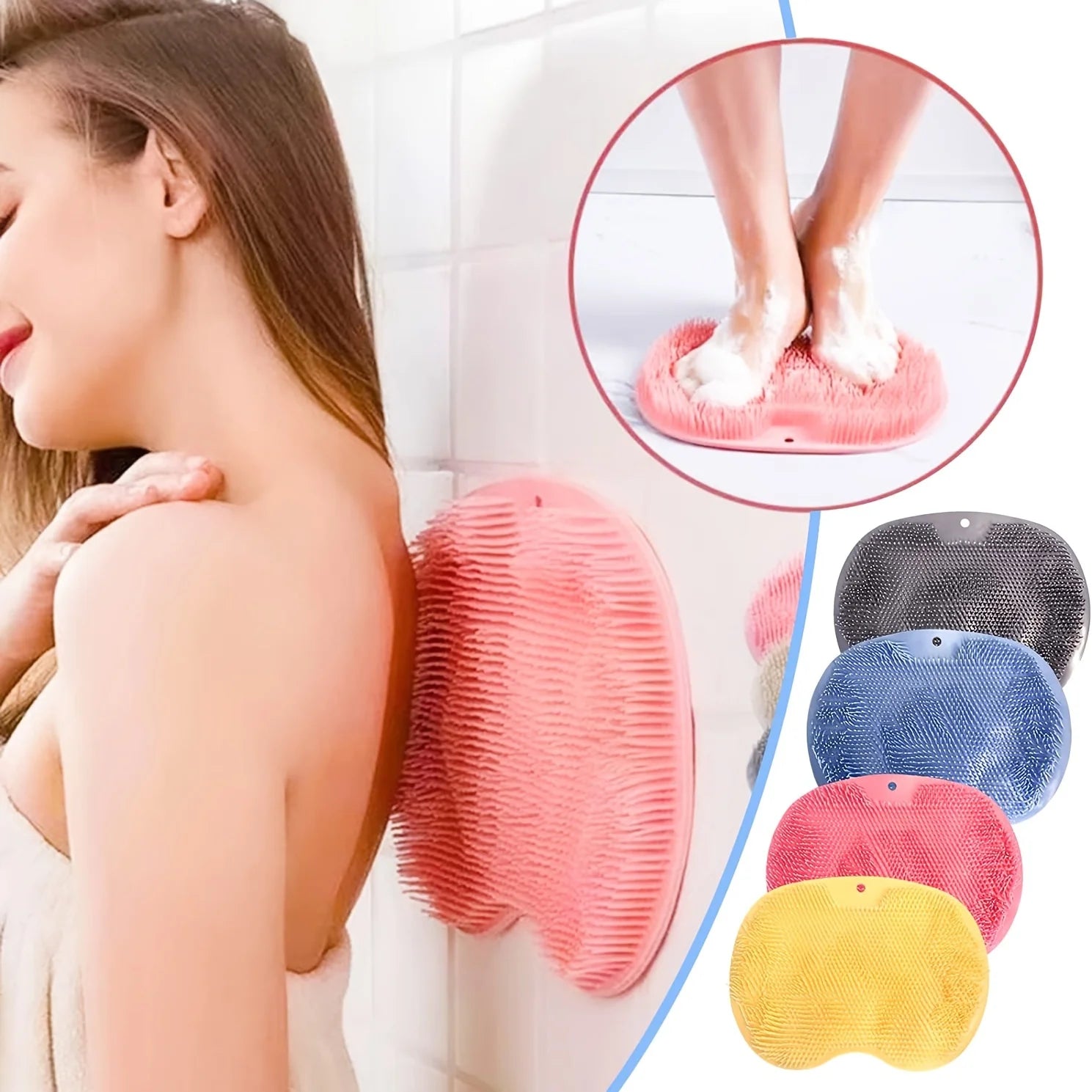 CosoraHome™ Bath & Shower Massage Pad – Wall-Mounted Scrubber for Back & Feet