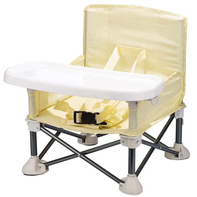 CosoraHome Baby Foldable Dining Chair – Portable Feeding Seat with Tray & Safety Belt