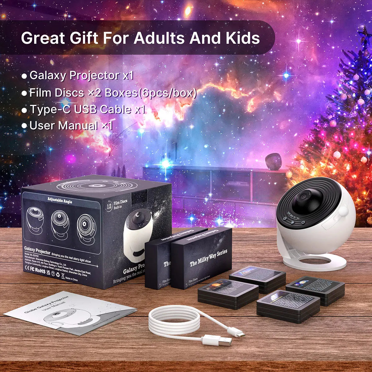 CosoraHome 13-in-1 Galaxy Projector – Star, Aurora & Planetarium Night Light for Bedroom
