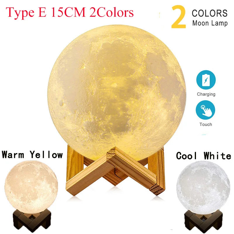 CosoraHome Levitating Moon Lamp – 3D LED Floating Light with Wooden Base & 3 Colors
