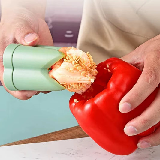 CosoraHome 2-in-1 Fruit & Pepper Corer – Easy Seed Removing Kitchen Tool