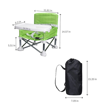CosoraHome Baby Foldable Dining Chair – Portable Feeding Seat with Tray & Safety Belt