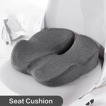 CosoraHome Memory Foam Seat Cushion – Orthopedic Non-Slip Chair Pad for Back Pain Relief