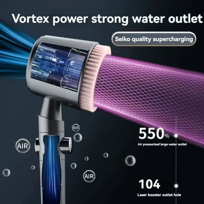 CosoraHome Turbocharged Shower Head – High Pressure Spa Nozzle with 5 Modes & Stop Button