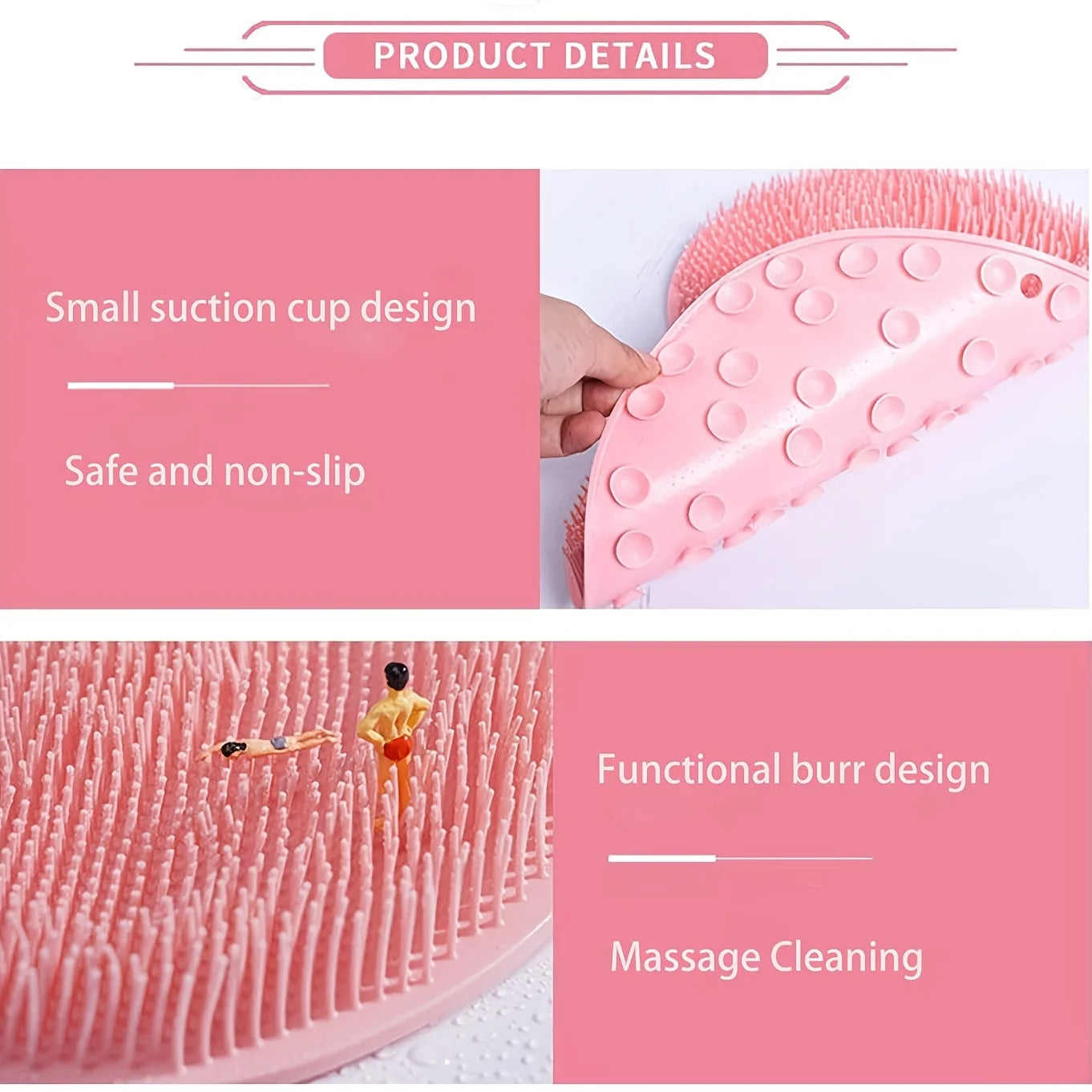 CosoraHome™ Bath & Shower Massage Pad – Wall-Mounted Scrubber for Back & Feet