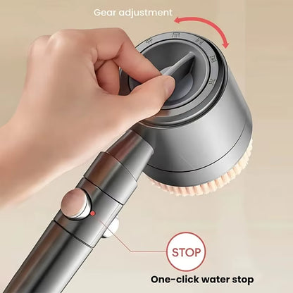 CosoraHome Turbocharged Shower Head – High Pressure Spa Nozzle with 5 Modes & Stop Button