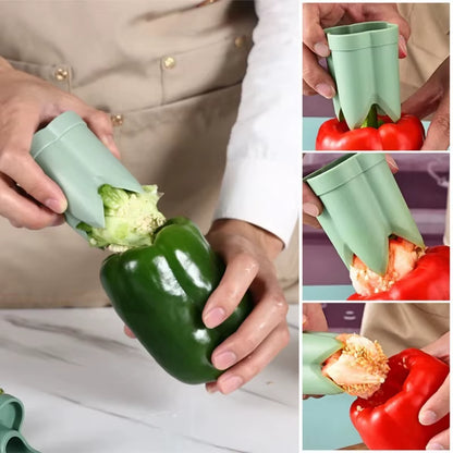 CosoraHome 2-in-1 Fruit & Pepper Corer – Easy Seed Removing Kitchen Tool