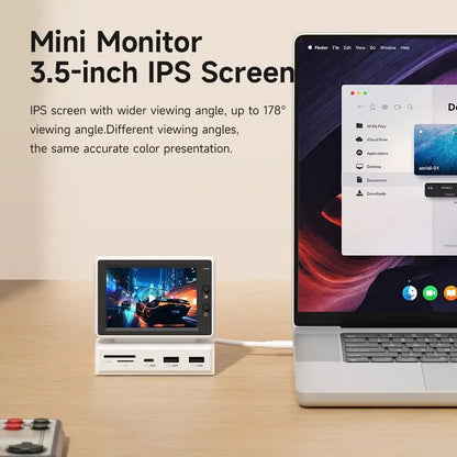CosoraHome Mini PC Monitor – 3.5" IPS Screen with AIDA64 Display & USB-C Hub