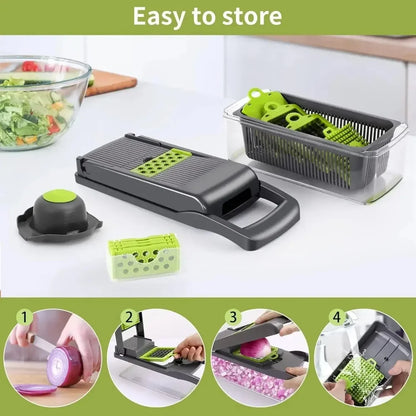 CosoraHome 14/16-in-1 Vegetable Chopper – Multi-Functional Slicer & Dicer
